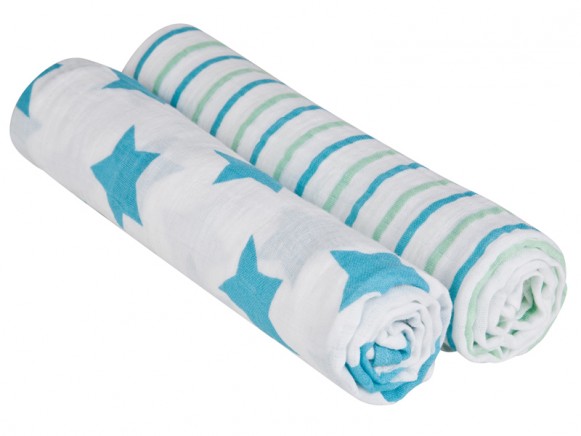 Muslin cloth with stars and stripes for boys by Lässig