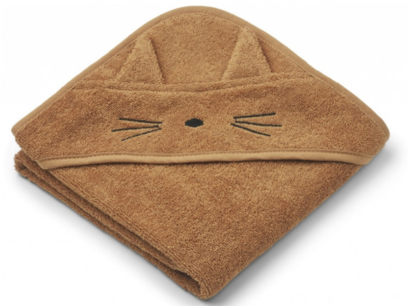 LIEWOOD Hooded Towel ALBERT Cat Almond