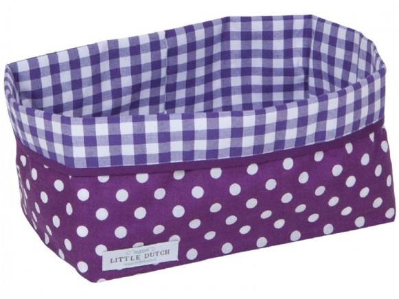 Little Dutch baby storage basket dots purple large