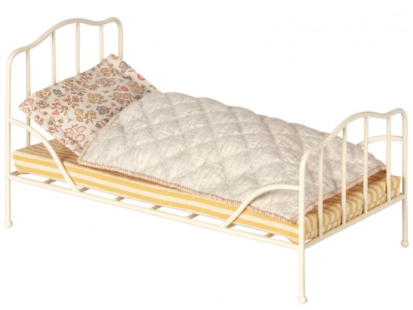 Maileg Vintage Bed with Bedding mini offwhite