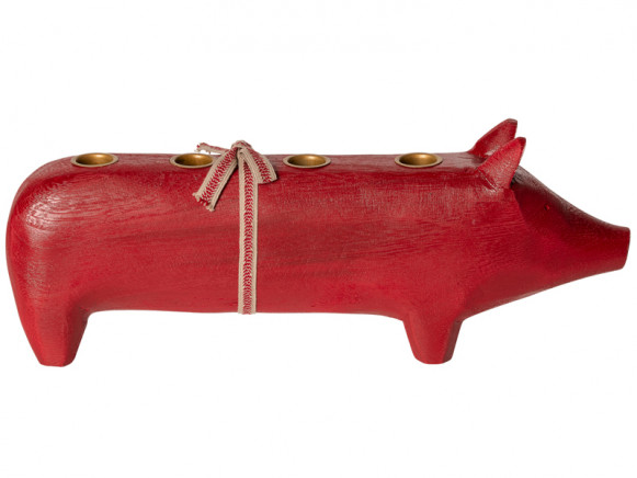 Maileg WOODEN PIG Large red