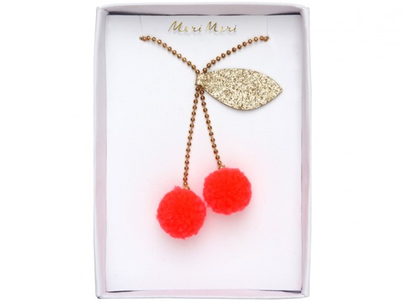 Meri Meri Necklace CHERRY POMPOM