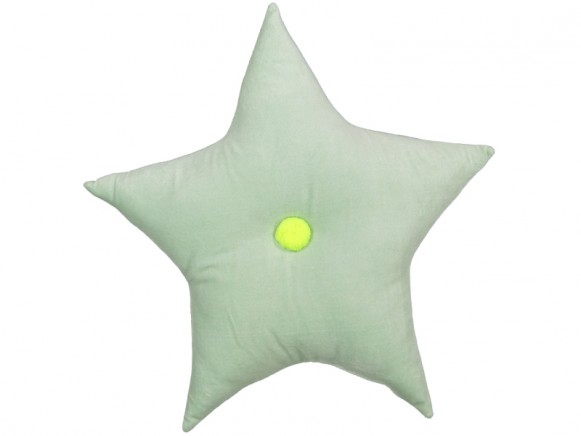 Meri Meri Velvet Cushion Star mint