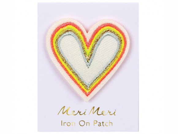 Meri Meri Iron On Patch RAINBOW HEART 