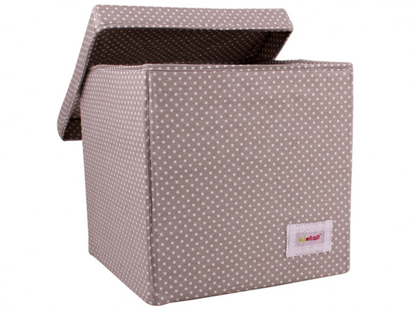 Minene storage box cube grey dots