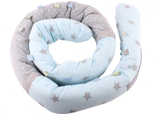 Minene snake cushion blue grey stars