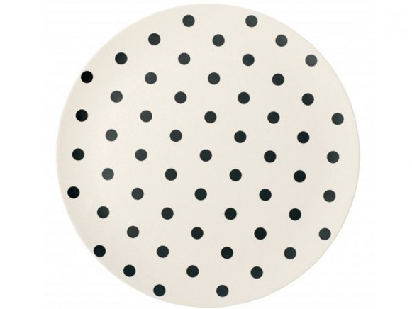 Miss Étoile bamboo melamine plate black dots