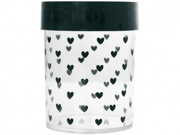 Miss Étoile storage canister black hearts large