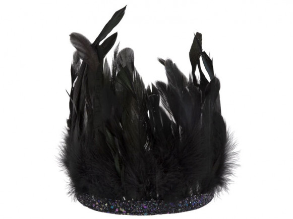 Meri Meri FEATHER CROWN black