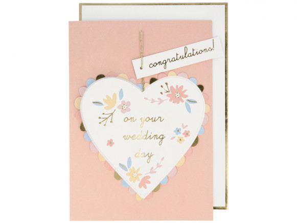 Meri Meri Honeycomb Wedding Greeting Card HEART