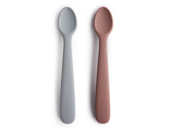 Mushie SILICONE SPOON stone/cloudy mauve