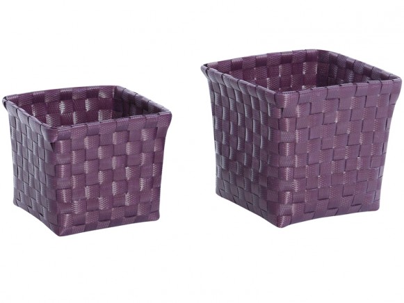 Overbeck and Friends flower baskets aubergine