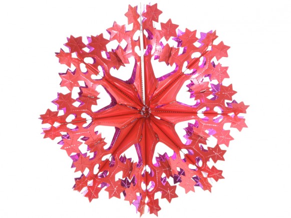 Big X-mas glitter star in red-fuchsia by Overbeck & Friends