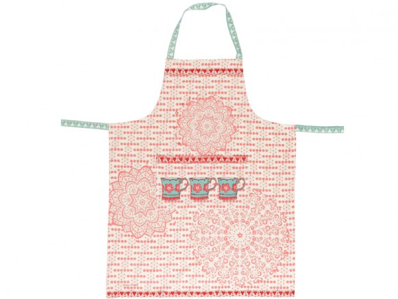 Overbeck apron Veronika red turquoise