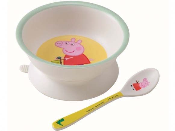 Petit Jour Bowl with Suction Pad and Spoon PEPPA PIG