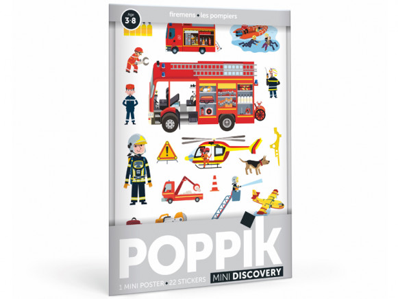 Poppik Mini STICKER POSTER Firemen (3-8Y)