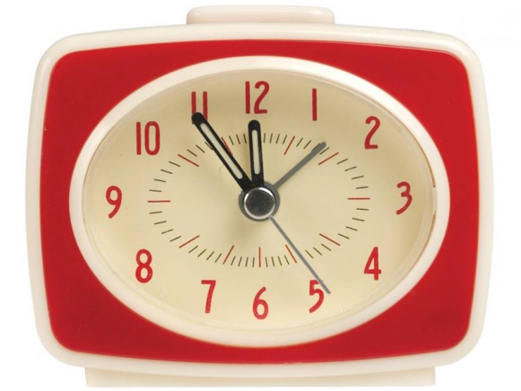 Rexinter alarm clock Vintage TV-style red