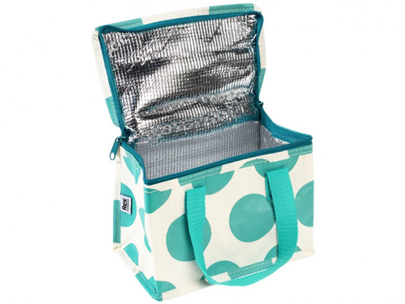 Rex London Small Insolated Lunch Bag DOTS Turquoise & Cream