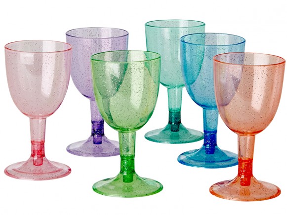RICE picnic wine glasses with glitter