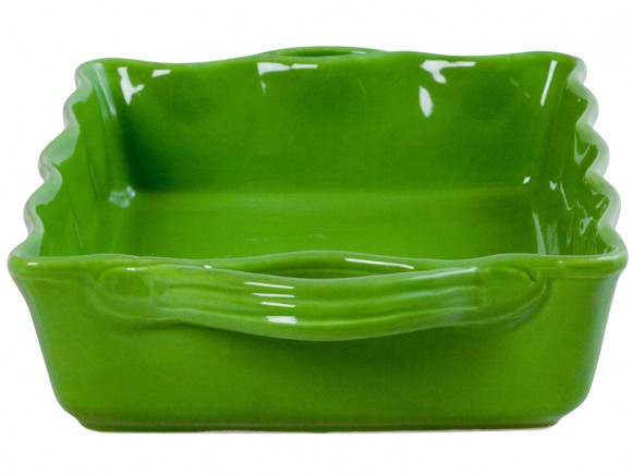 Large ovenproof dish in apple green by RICE (B article)