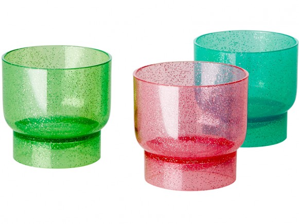 RICE plastic glasses with glitter