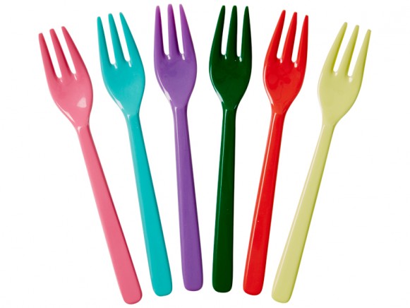 Melamine cake forks in chill colours by RICE