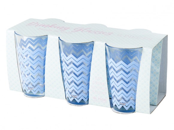 RICE 6 Drinking Glasses soft blue