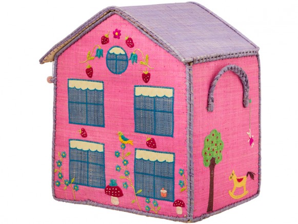 RICE Hauskorb rosa Haus