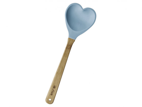 RICE Silicone Kitchen Spoon HEART Dusty Blue