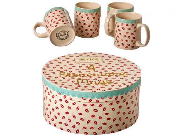 RICE ceramic mugs Kiss gift box