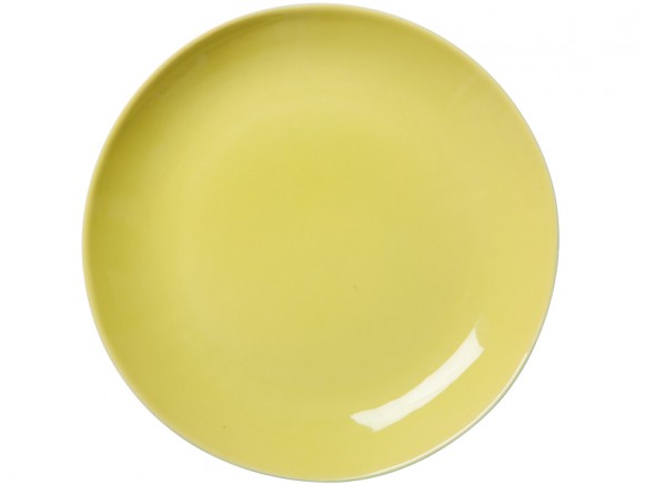 Ceramic dinner plate in yellow-jade by RICE Denmark