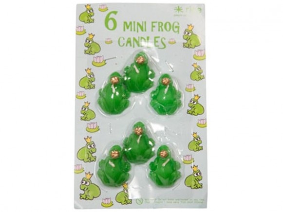 RICE mini frog candles in green