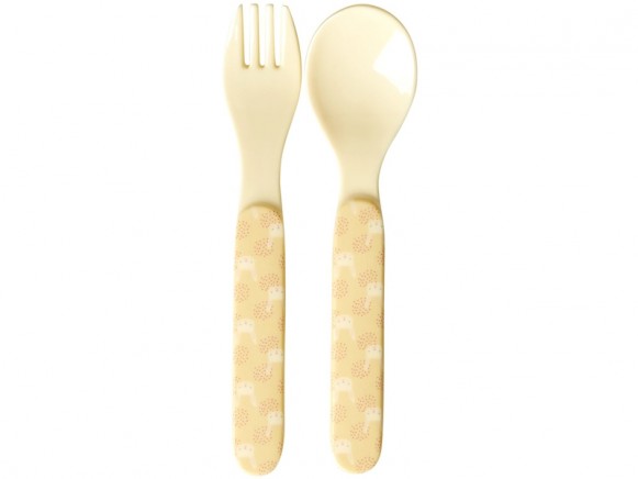 RICE Kids Spoon and Fork RABBITS