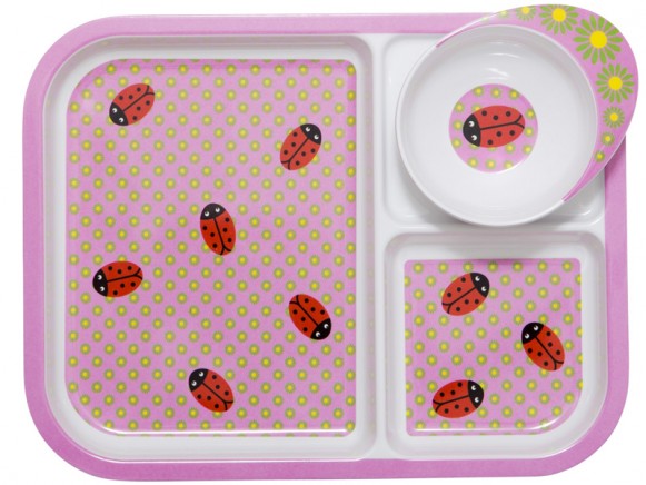 Kids melamine set with ladybird print by RICE