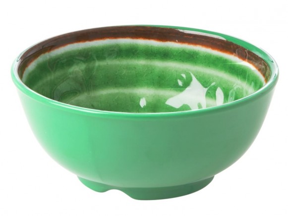 RICE Melamine Bowl with Swirl GREEN small