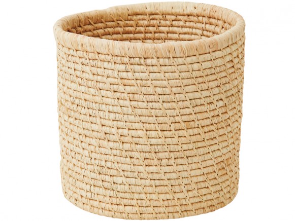 Round RICE paper basket in natural