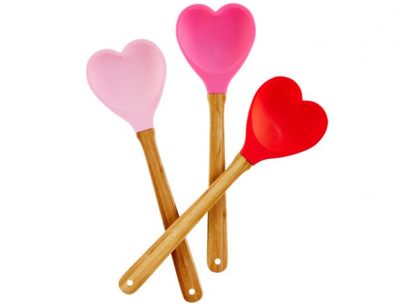 RICE kitchen spatula heart soft pink/fuchsia/red