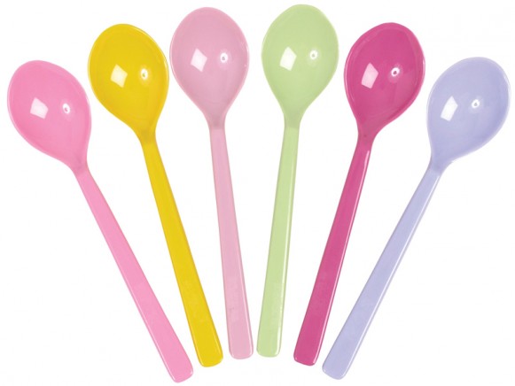 Melamine short spoons in girlie colours by RICE