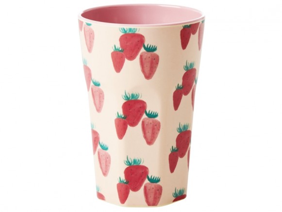 RICE Tall Melamine Cup STRAWBERRIES