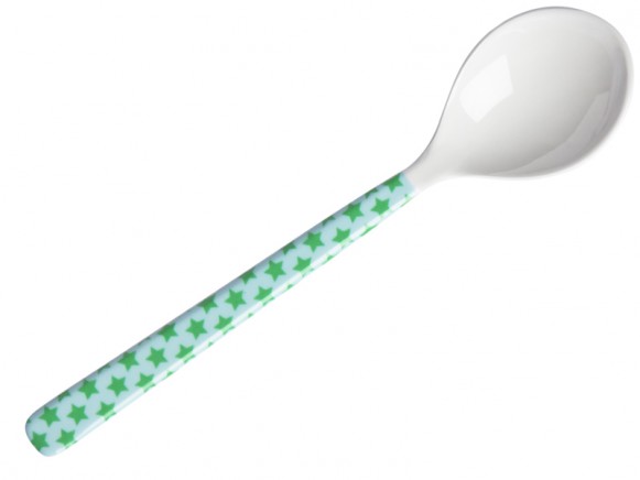 RICE short spoon green and turquoise star print