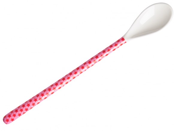 RICE long spoon pink and red star print