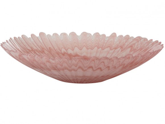 RICE Alabaster glass fruit bowl soft pink