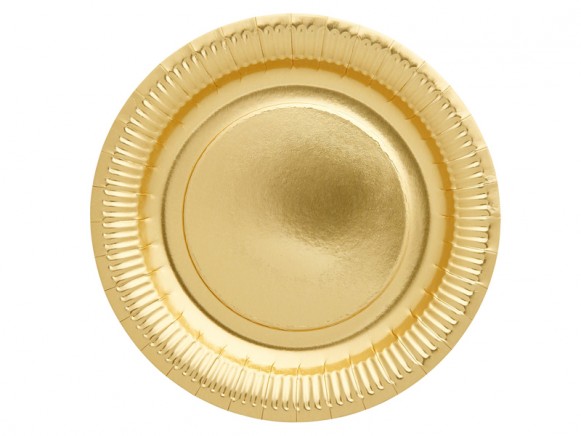 RICE 8 Paper Party Plates gold