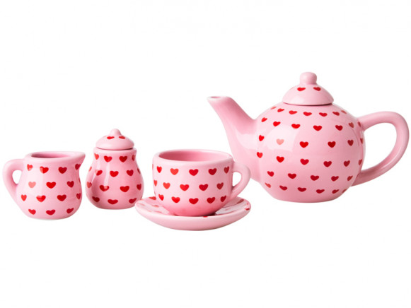 RICE Doll Porcelain Tableware HEARTS pink