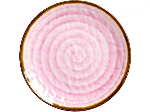 RICE Melamine Side Plate with Swirl PINK