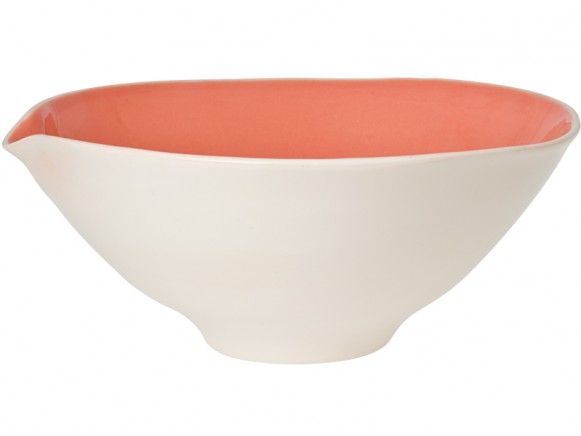 RICE ceramic two tone mixing bowl coral