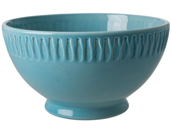 RICE ceramic salad bowl in soft blue
