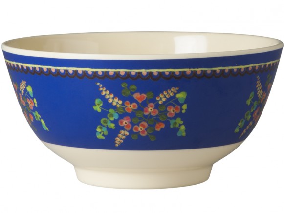 RICE melamine bowl flower blue