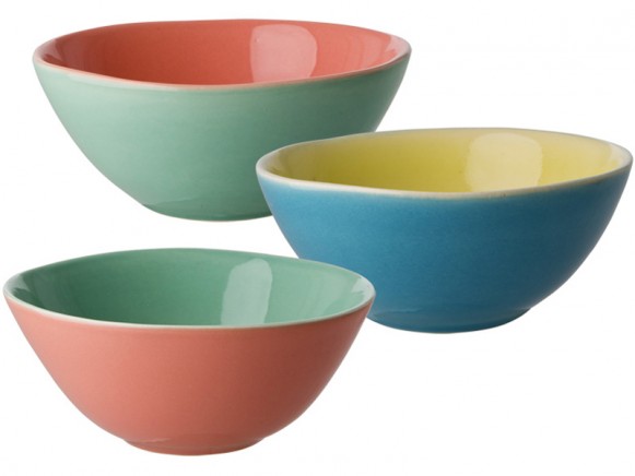 Small ceramic two tone bowl by RICE Denmark