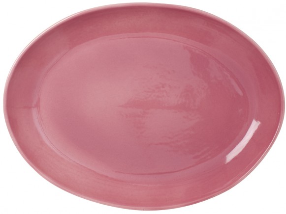 RICE ceramic serving dish two tone pink coral